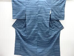 横段織り出し手織り紬着物